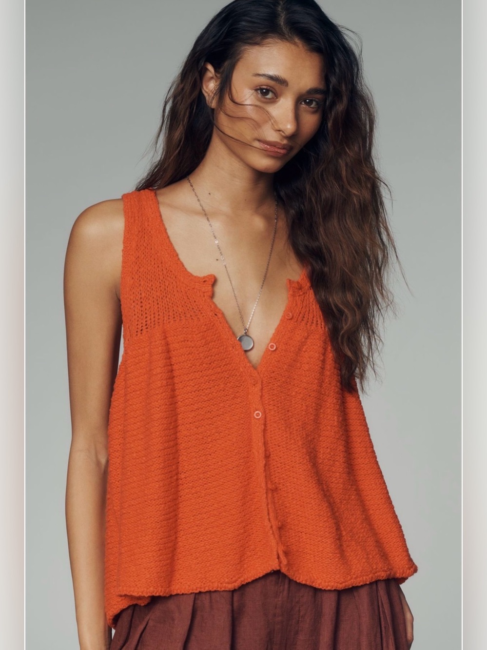 NWT Pilcro Scoop-Neck Tank - Spicy Orange - Medium